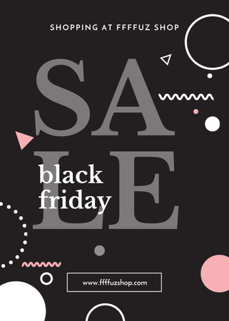 Black Friday Sale Announcement With Abstract Pattern Flayer Design Template