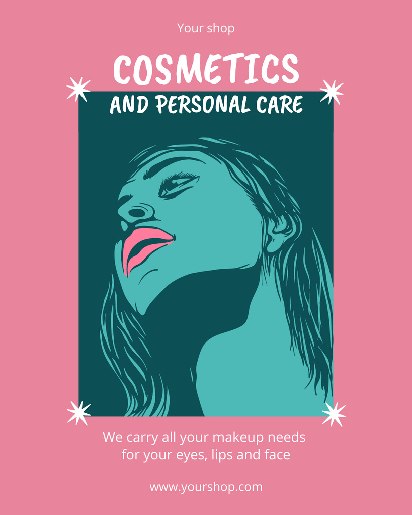 Ontwerpsjabloon van Poster 16x20in van Refreshing Cosmetics And Products Shop Ad