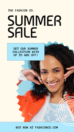 Template di design Summer Fashion Sale Ad on Blue Instagram Video Story