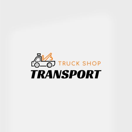 Truck Shop Ad with Car Logo Modelo de Design