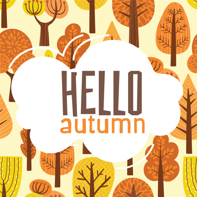 Autumn Inspiration with Trees Illustration Instagram Design Template
