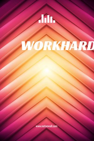 Platilla de diseño Hard Work Quote on Geometric Bright Background Tumblr