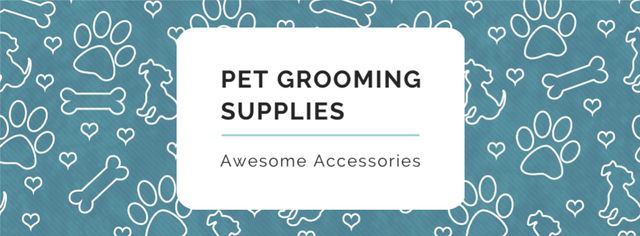 Sale of Pet supplies on Cute pattern Facebook coverデザインテンプレート