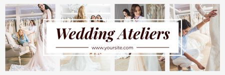 Collage with Offer of Services of Wedding Atelier Email header Design Template