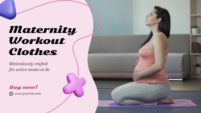 Plantilla de diseño de Comfortable Maternity Workout Clothes Offer Full HD video 
