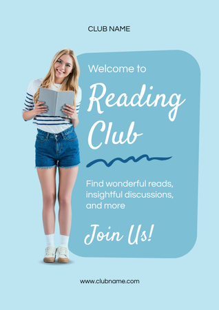 Reading Club Advertisement Poster A3 Design Template