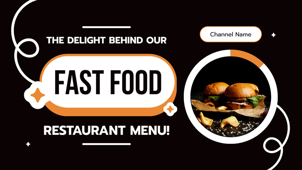 Offer of Fast Food in Restaurant Youtube Thumbnail Modelo de Design