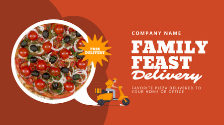 Plantilla de diseño de Oferta de servicio de entrega de pizza deliciosa para la familia Full HD video 