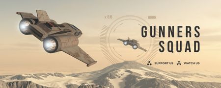 Szablon projektu Game Stream with Space Ship Twitch Profile Banner