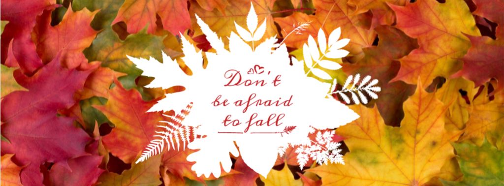 Quote on Autumn leaves background Facebook cover Πρότυπο σχεδίασης