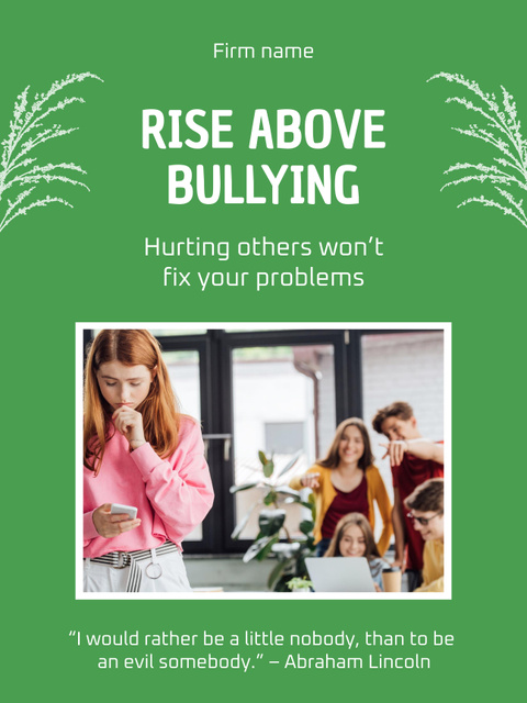 Motivational Phrase about Bullying Poster 36x48inデザインテンプレート