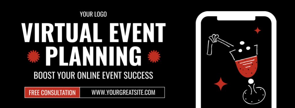 Plantilla de diseño de Online Event Planning with Free Consultation Facebook cover 