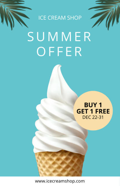 Summer Offer of Yummy Ice Cream Recipe Card Πρότυπο σχεδίασης