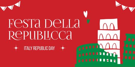 Plantilla de diseño de italia día de la república Twitter 
