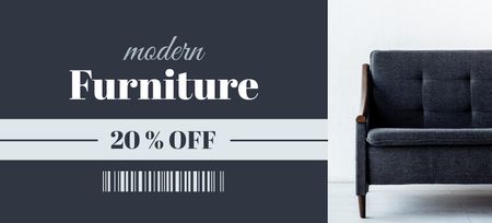 Modern Furniture Sale Grey Minimalist Coupon 3.75x8.25in Design Template