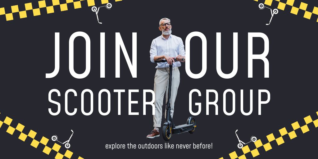 Scooter Group For Senior Offer Twitter Šablona návrhu
