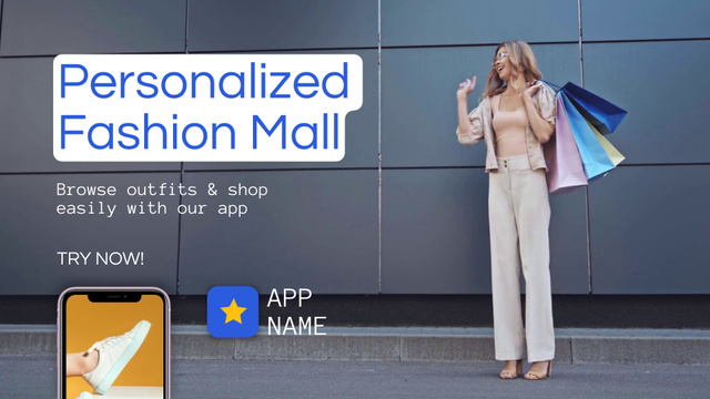 Customized Fashion Shopping Application Ad Full HD video – шаблон для дизайна