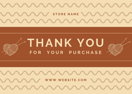 Thank You Phrase with Skeins of Thread for Knitting Card Design Template