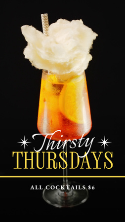Designvorlage Atemberaubender Cocktail für durstige Tage für Instagram Video Story