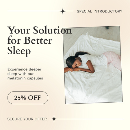 Ontwerpsjabloon van Instagram AD van Vakkundig geformuleerde supplementen bieden een betere slaap