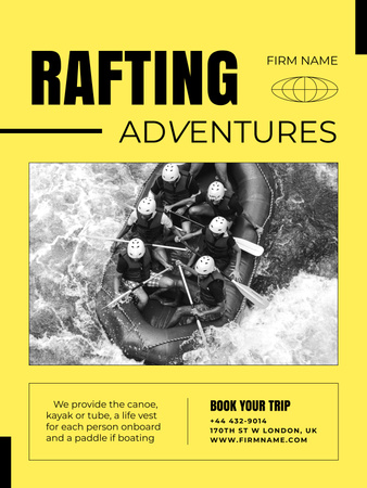 Rafting Adventures Ad  Poster 36x48in Design Template