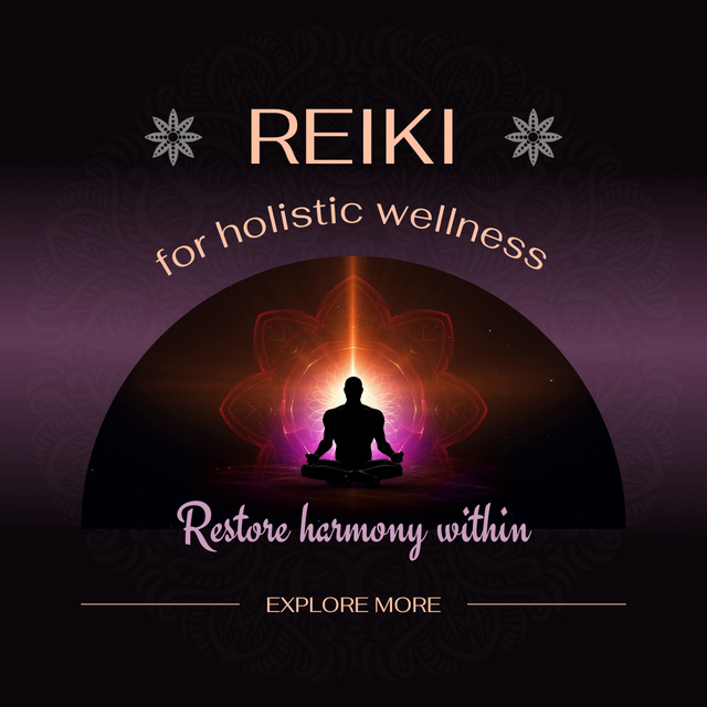 Restoring Harmony With Reiki Sessions Animated Post Design Template