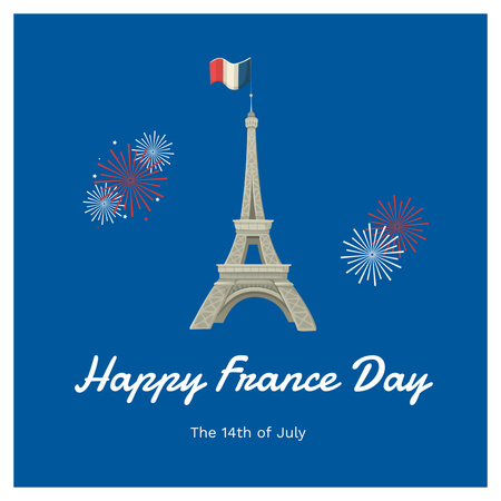 Plantilla de diseño de Bastille Day of France Celebration Announcement Instagram 