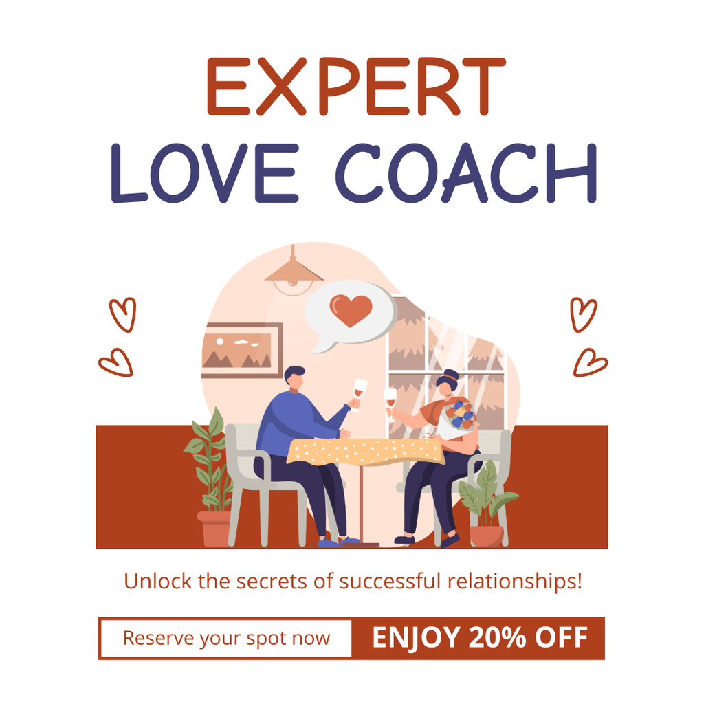 Enjoy Discount on Session of Love Coach Instagram AD Design Template