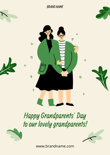 Happy Grandparent’s Day Postcard A6 Vertical Design Template