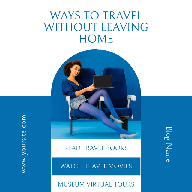 Essential Ways For Travel From Home In Blog Instagram Design Template