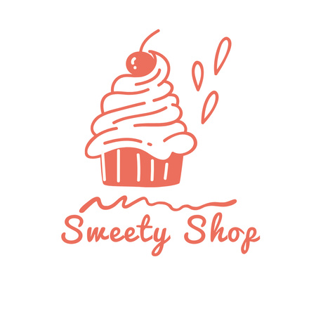 Nutritious Bakery Shop Ad with a Yummy Cupcake Logo 1080x1080pxデザインテンプレート