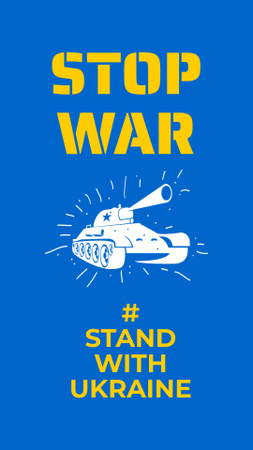 Stop War in Ukraine with Tank Instagram Story Design Template