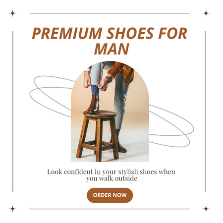 Premium Shoes for Men Instagram Design Template