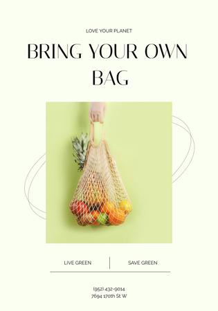 Fruits in Eco Bag Poster 28x40in Design Template