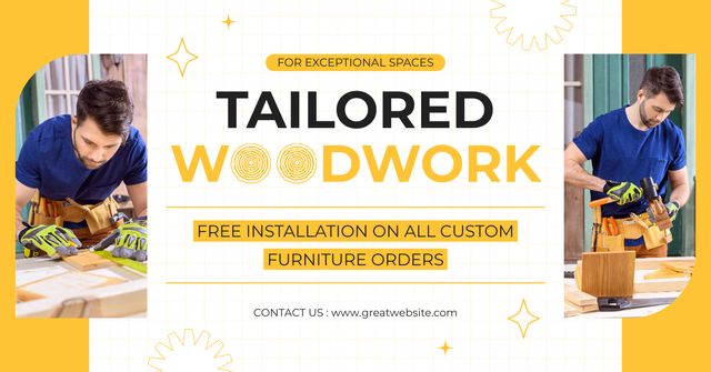 Designvorlage Knowledgeable Furniture Carpentry And Free Installation Service für Facebook AD