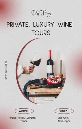 Private And Luxury Wine Tasting Tours Announcement Invitation 4.6x7.2in Design Template