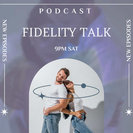 Podcast Announcement with Loving Couple Instagram Design Template