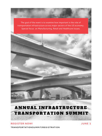 Annual infrastructure transportation summit Poster US Design Template