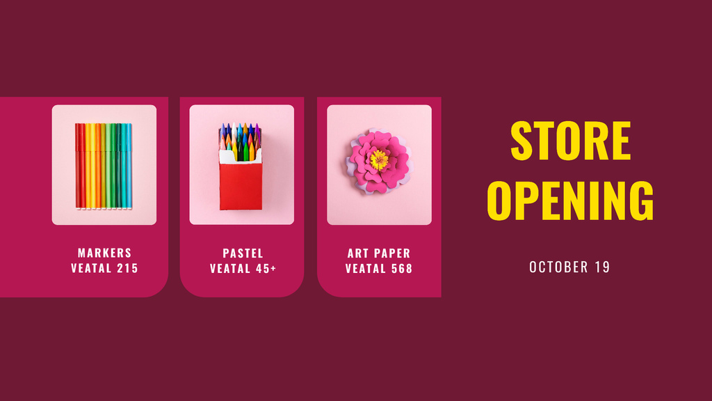 Stationery Store Sale Offer FB event cover Modelo de Design