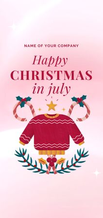 Announcement of Celebration of Christmas in July Flyer DIN Large Design Template