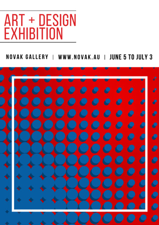 Art Exhibition announcement Contrast Dots Pattern Flyer A5 Design Template