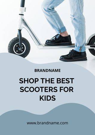 Advertising Best Scooters For Kids Poster Design Template
