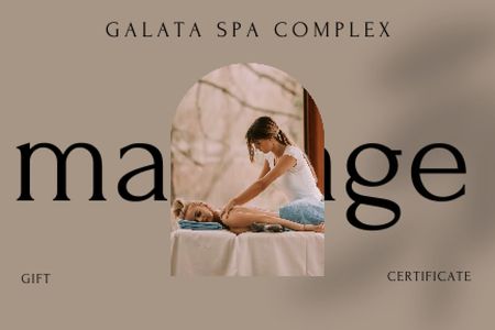 Template di design Gift Card on Massage Therapy Gift Certificate