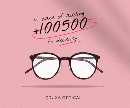 Designvorlage Glasses Store promotion in pink für Large Rectangle