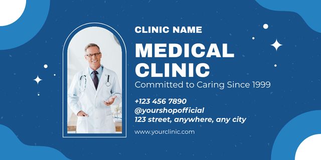 Modèle de visuel Medical Clinic Services Announcement - Twitter