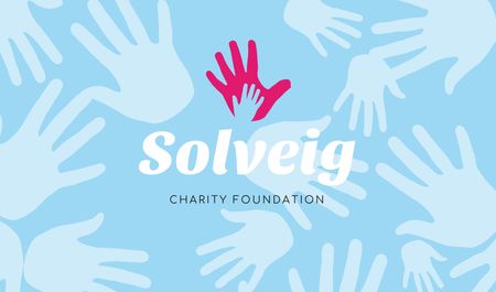 Charity Foundation Supporting with Hands Silhouettes Business card Design Template
