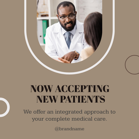 Doctor Conducts Reception of Patient in Medical Office Instagram Design Template