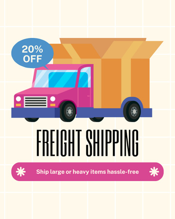 Discount on Shipping of Large Freights Instagram Post Vertical Design Template