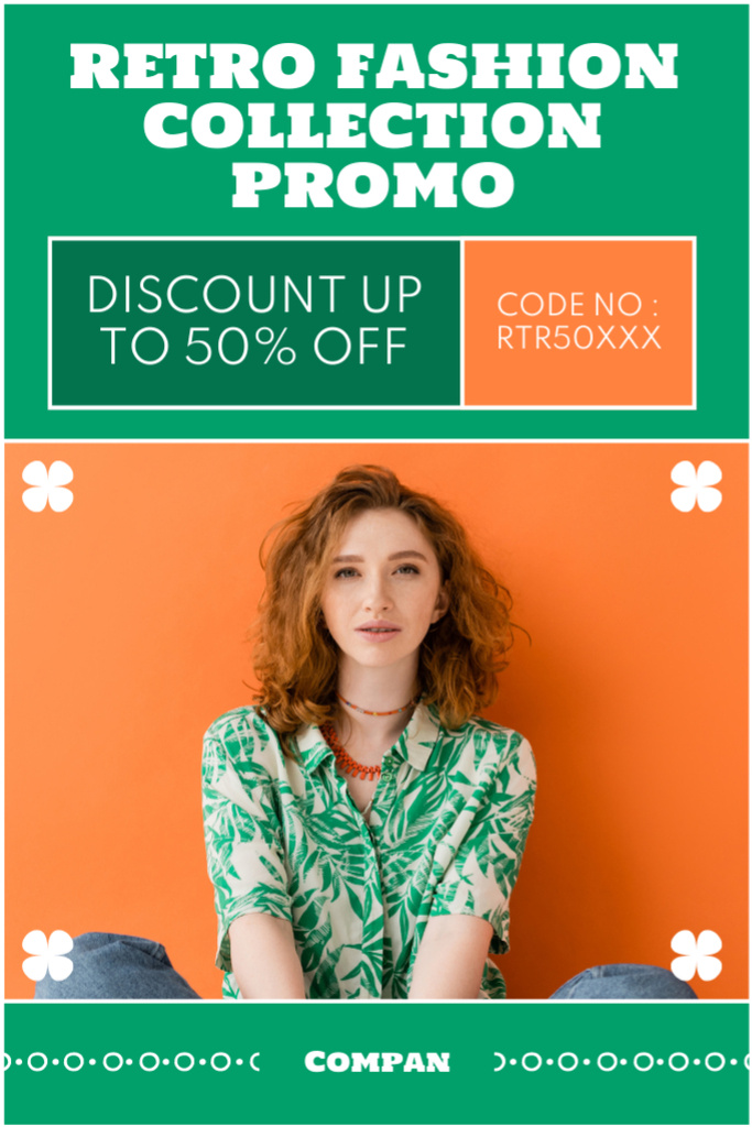 Ontwerpsjabloon van Tumblr van Discount Offer on Retro Fashion Collection
