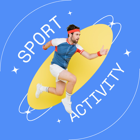 Platilla de diseño Young Active Man Running Instagram